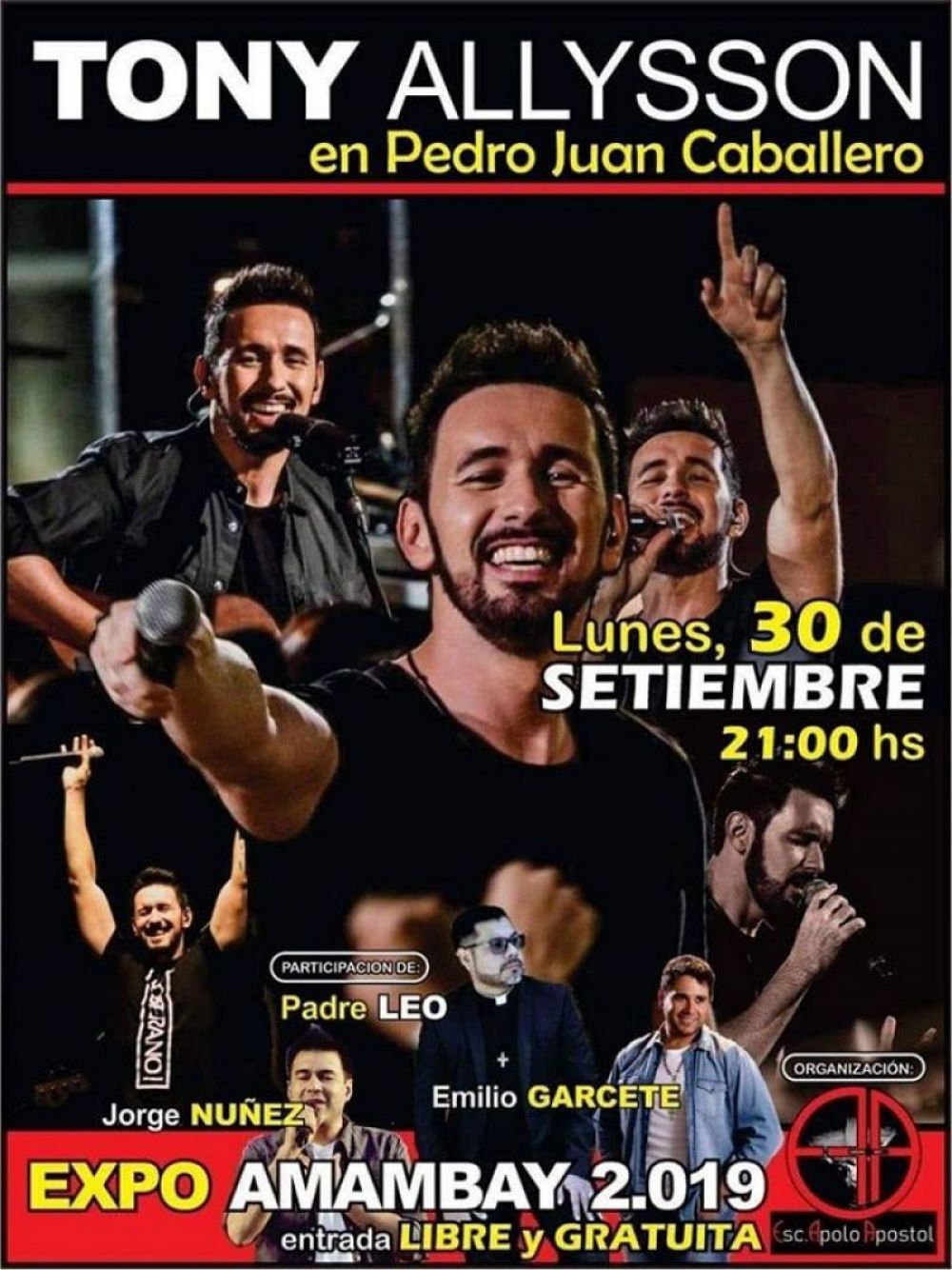 Noche de show y bendiciones con Tony Allison en la Expo Amambay 2019