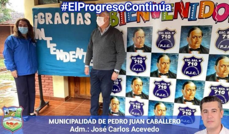 José Carlos entrego obras de refacción en dos instituciones educativas de Pedro Juan Caballero