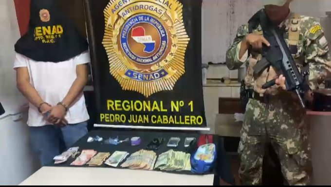 Capturan a distribuidor de drogas en Pedro Juan Caballero