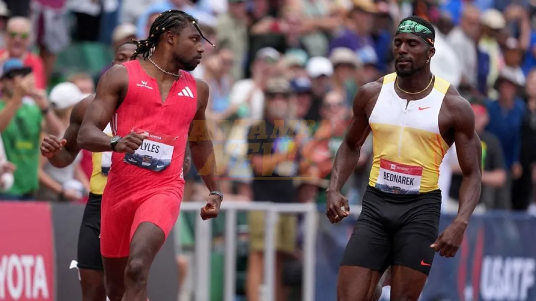 Noah Lyles vence a Kenny Bednarek en la final de 200 metros de EU