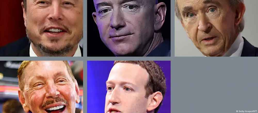 Fortuna de los cinco hombres más ricos se duplicó desde 2020