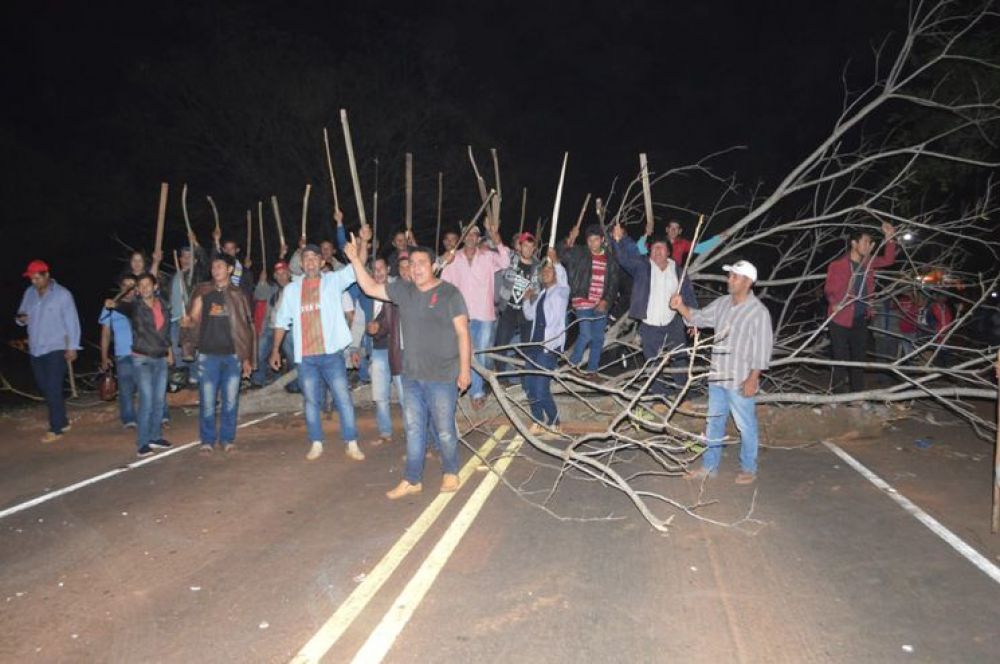 Sampedranos cierran ruta PY08 por tiempo indefinido y paralizan el tránsito en el norte
