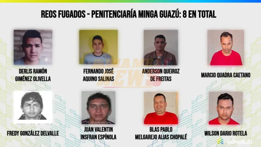 Minga Guazú: al menos ocho peligrosos reos se fugan de la cárcel de máxima seguridad