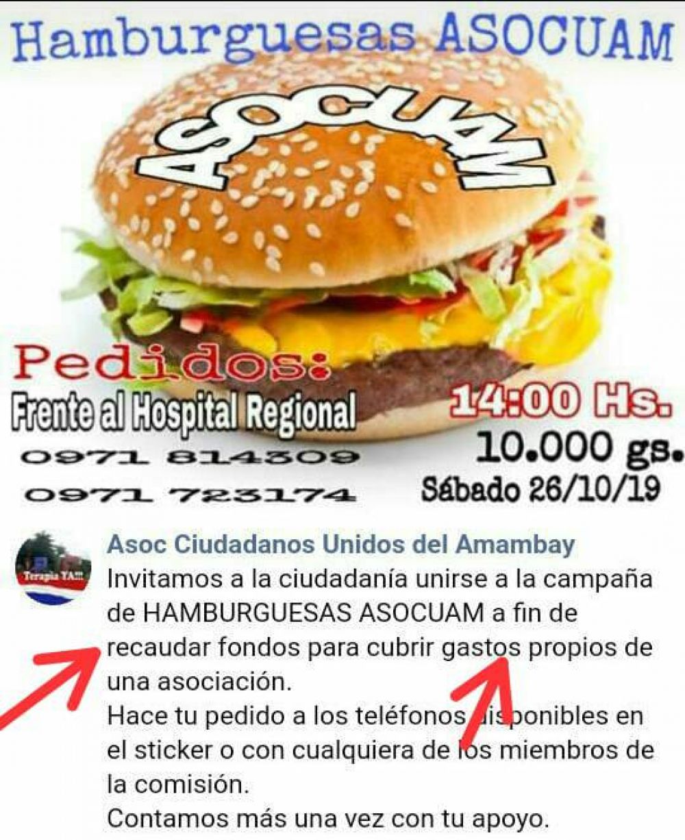 Corrupción: Indagan sobre recaudación de dinero de hamburgueseadas de la Asocuam