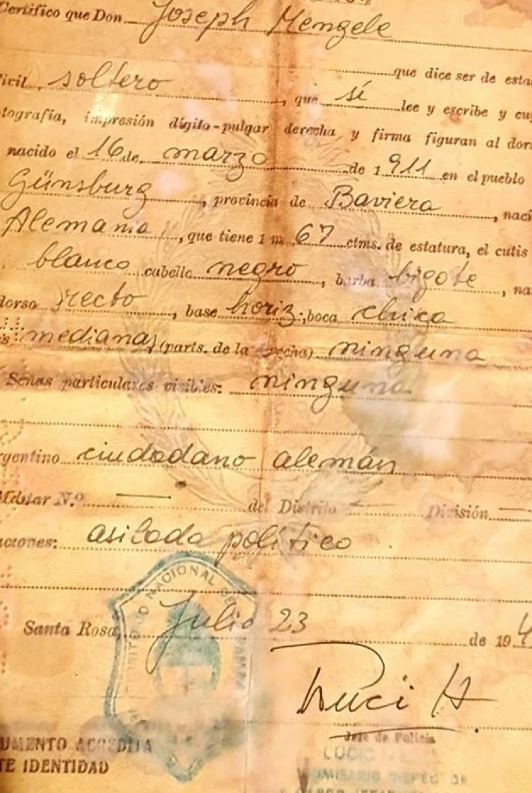Documental sobre Josef Mengele en paraguay este lunes en "˜Nde Rógape