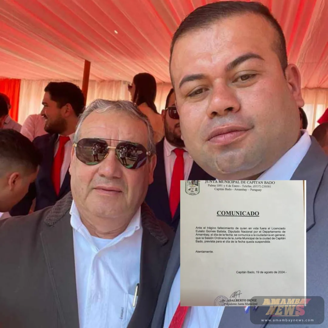 Presidente de la Junta Municipal de Capitán Bado, suspende sesión tras muerte de diputado