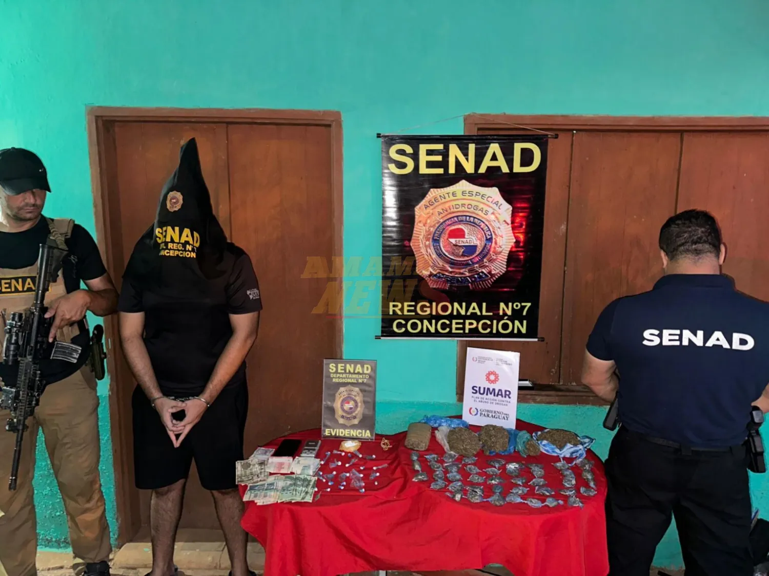SENAD desarticula punto de venta de drogas en barrio San Antonio de Concepción