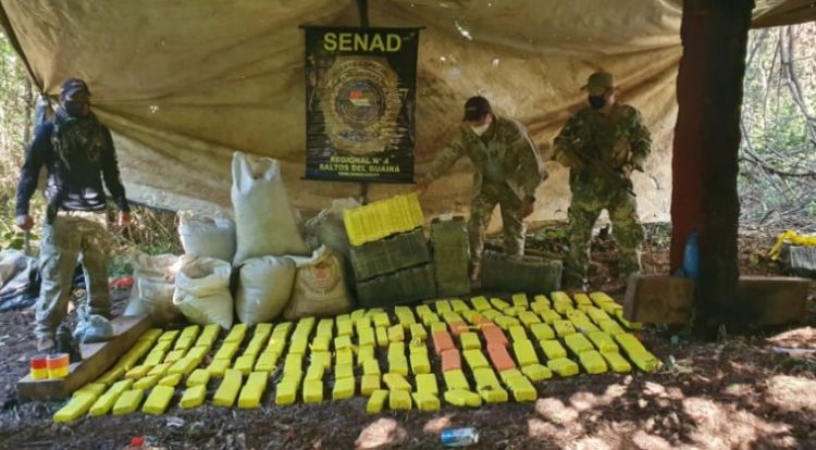 Desmantelan campamento narco y destruyen más de una tonelada de marihuana en Canindeyú