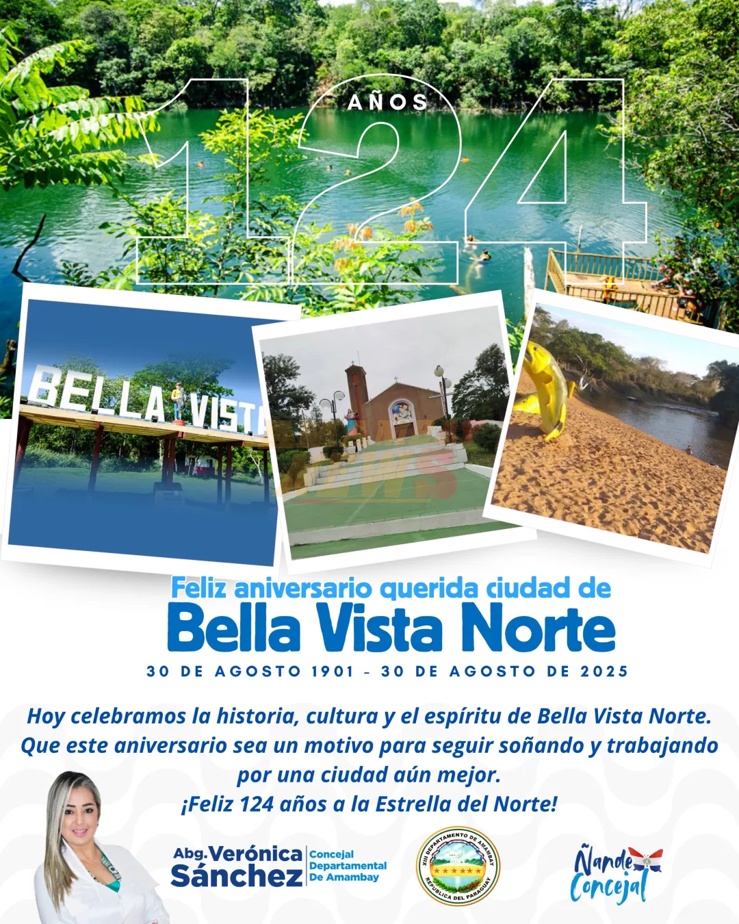 ¡𝐅elicitaciones por el 124° aniversario del Distrito de Bella Vista Norte!