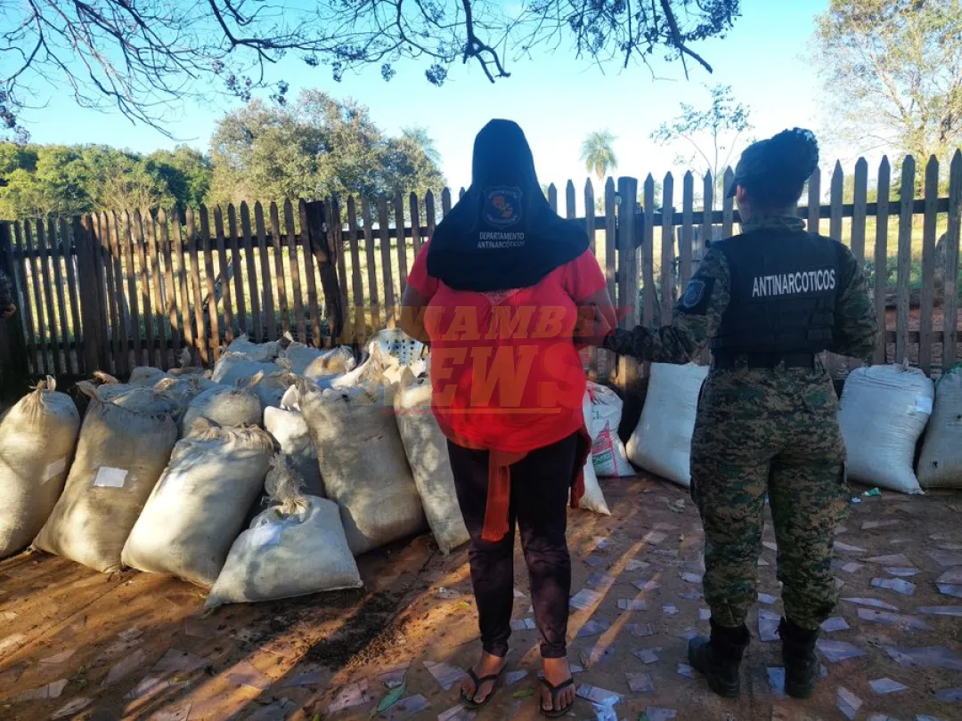 Mujer cae con 300 kilos de marihuana en Yby Pyt