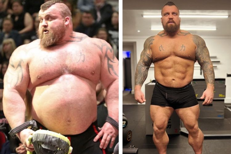 El increíble cambio físico de Eddie Hall, el luchador conocido como el hombre más fuerte del mundo