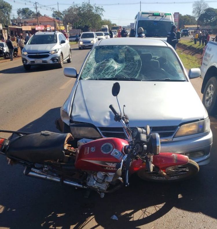 Joven motociclista muere al ser atropellado por un automóvil en Minga Guazú