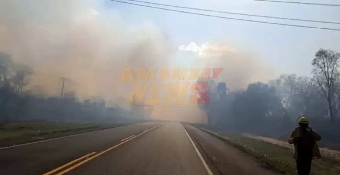Incendio destruye casi la mitad del Cerro Corá
