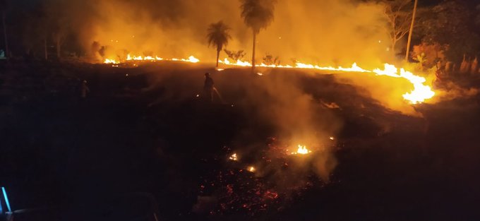 Controlan incendio de grandes proporciones en Zeballos Cué