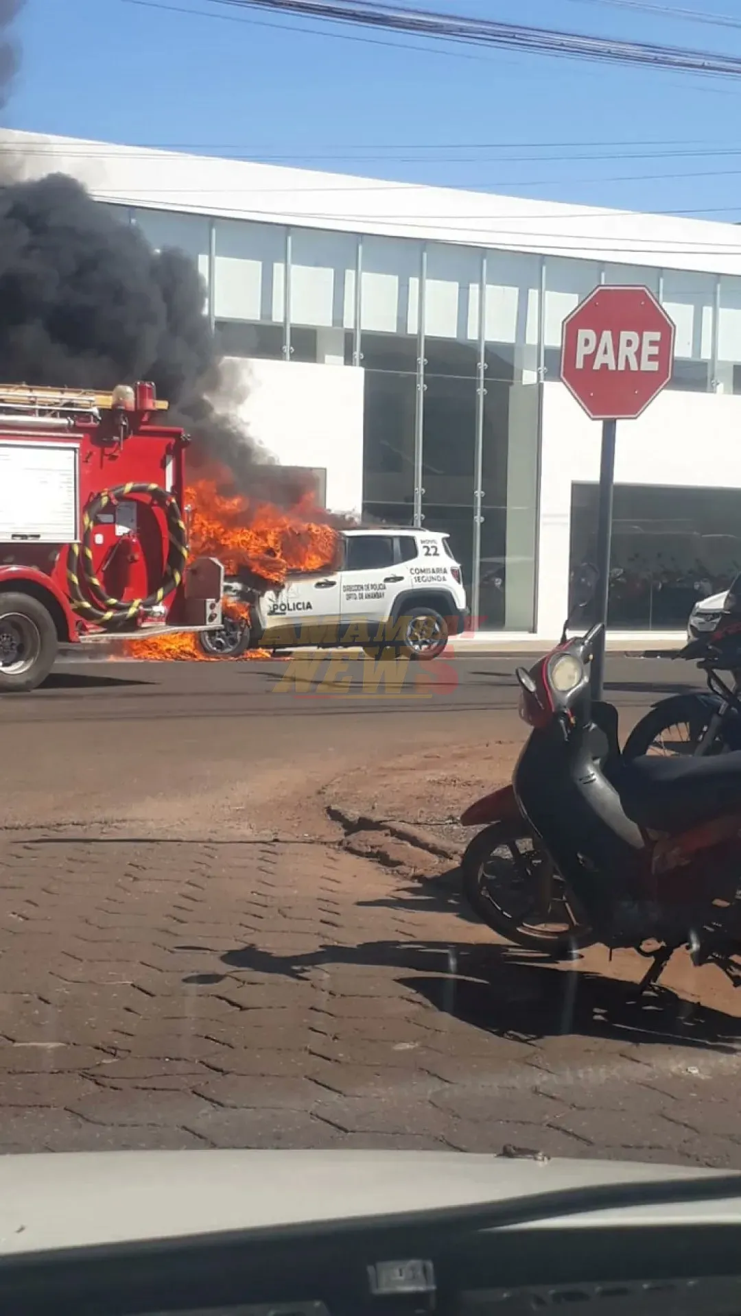 “Depositario Judicial” utilizada como patrullera por la Policía ardió en llamas en PJC