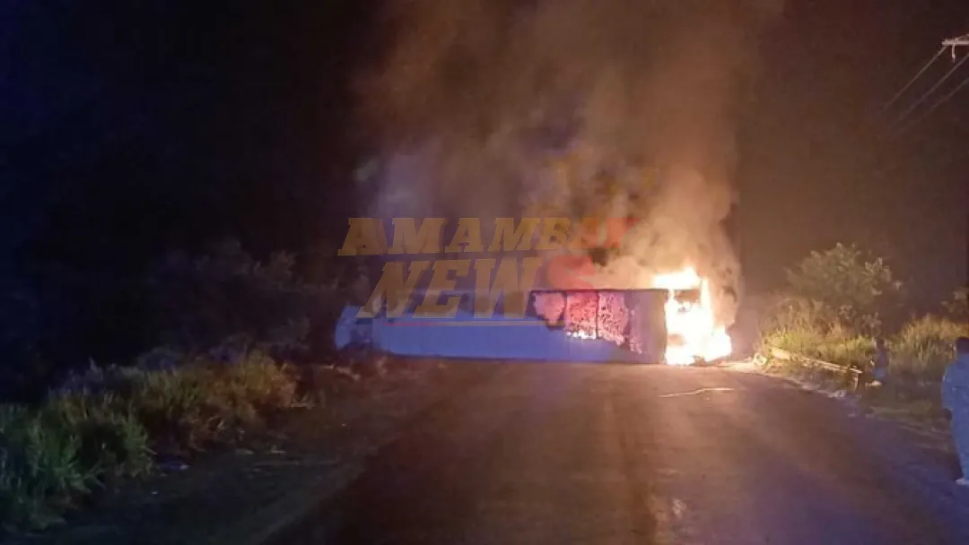 Chofer de camión frigorífico muere calcinado tras vuelco e incendio en Tacuatí