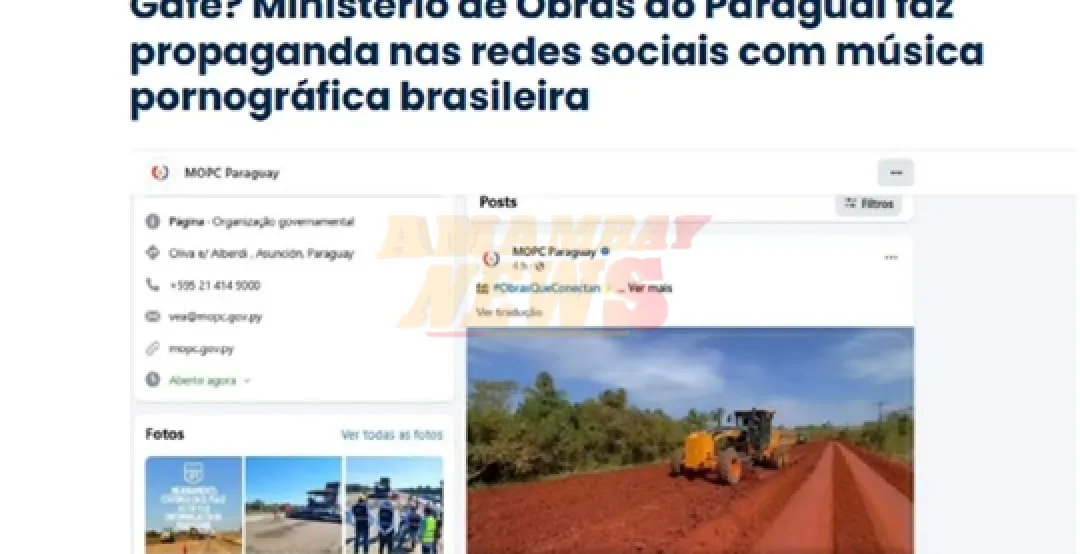 Medio brasileño criticó al MOPC por usar en un video oficial una canción con letras obscenas