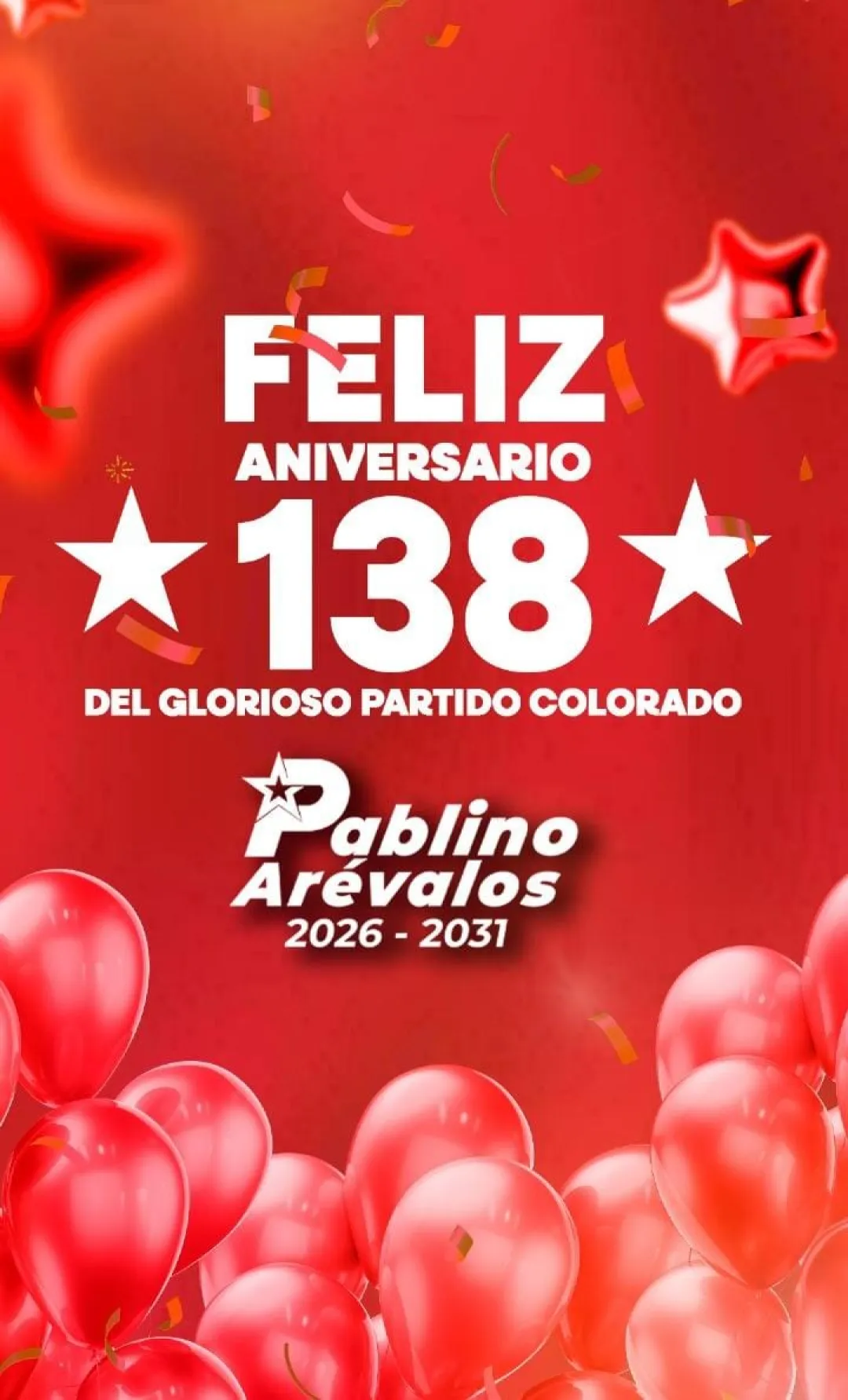 Mensaje del intendente Pablino Arevalos por los 138 aniversario de la ANR