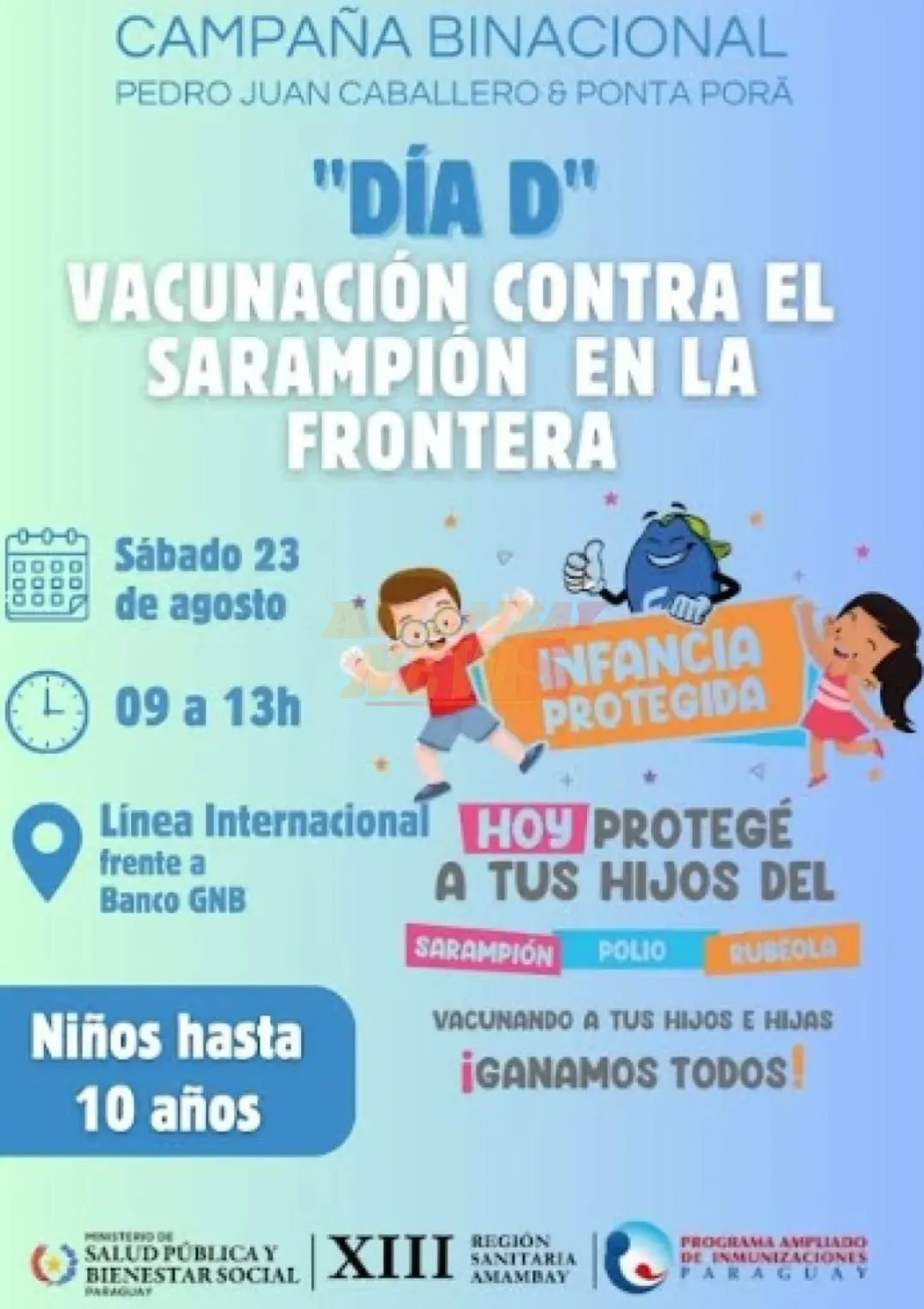 Frontera se une y realiza este sábado campaña binacional de vacunación contra el sarampión