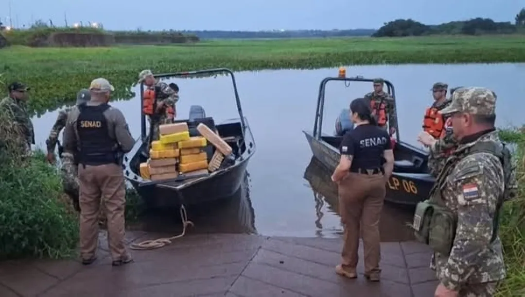 SENAD y Armada Paraguaya interceptan cargamento de marihuana en puerto clandestino de Canindeyú