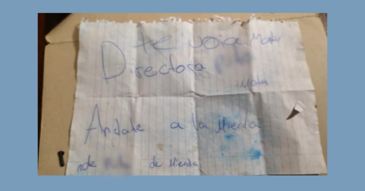 Identifican a alumna que dejó mensaje amenazante a la directora del Florencio Acevedo