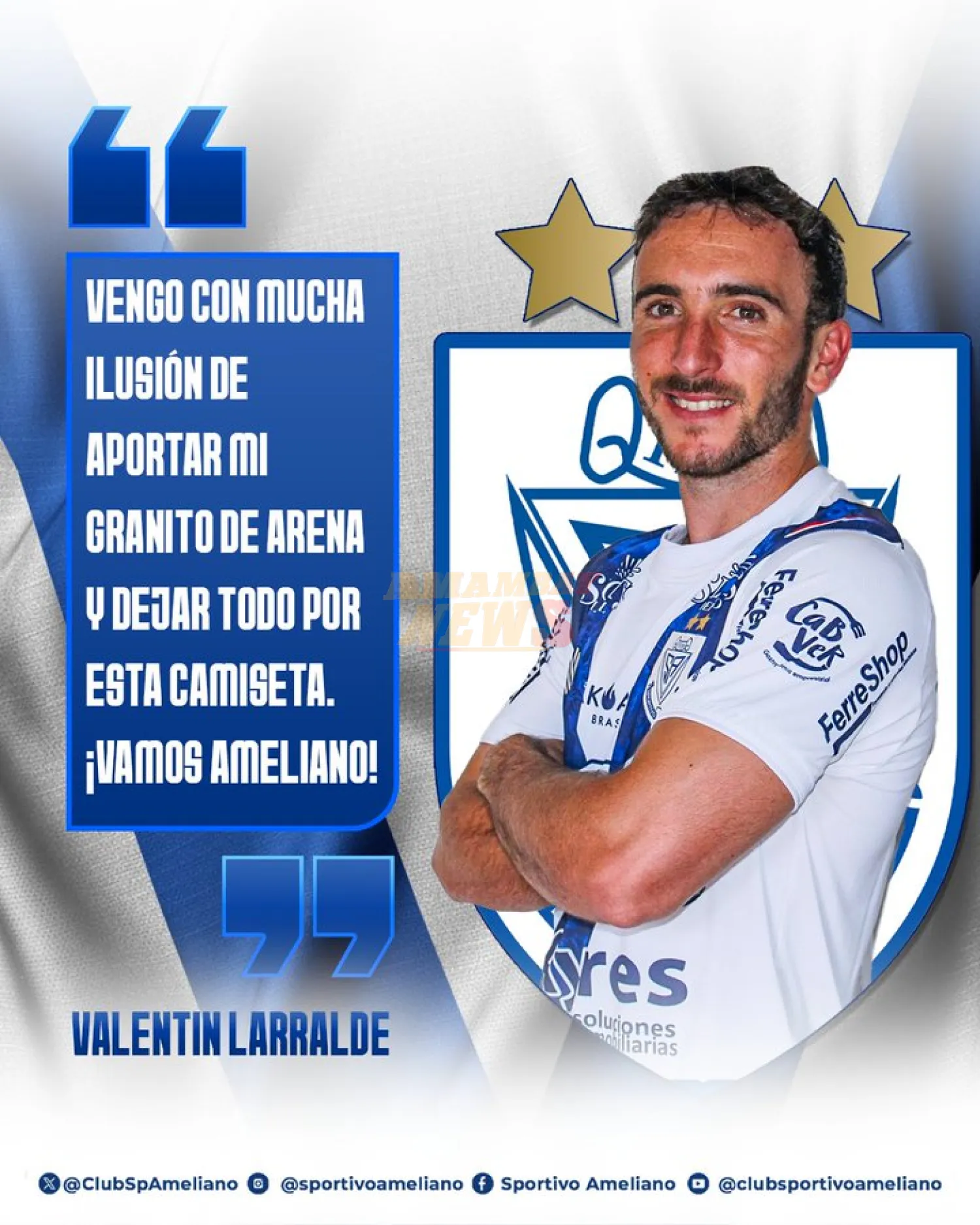 Ameliano hace oficial el arribo de su primer lote de contrataciones