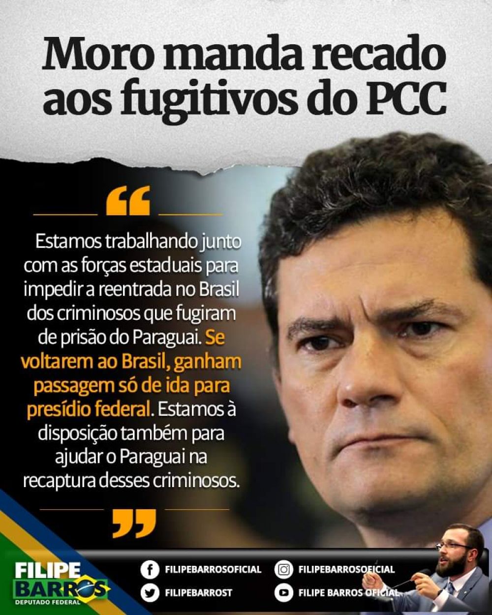 Moro: Si son recapturados, ganarán un boleto de ida a la prisión federal
