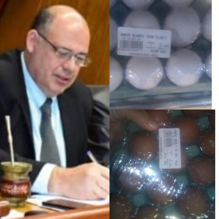 Piden sancionar a senador Chiquito Vale por vender huevos a 30 mil guaraníes la cartela