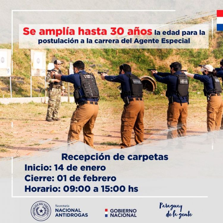 SENAD amplía hasta 30 años la edad para la postulación a la carrera del Agente Especial