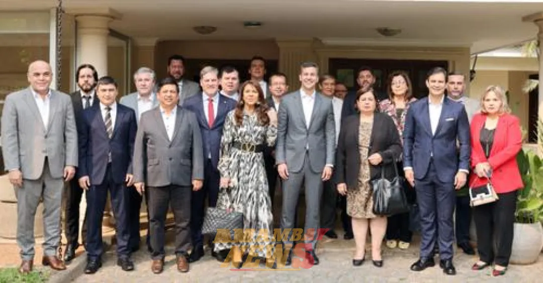 Senadores de todas las bancadas se reúnen con Santiago Peña