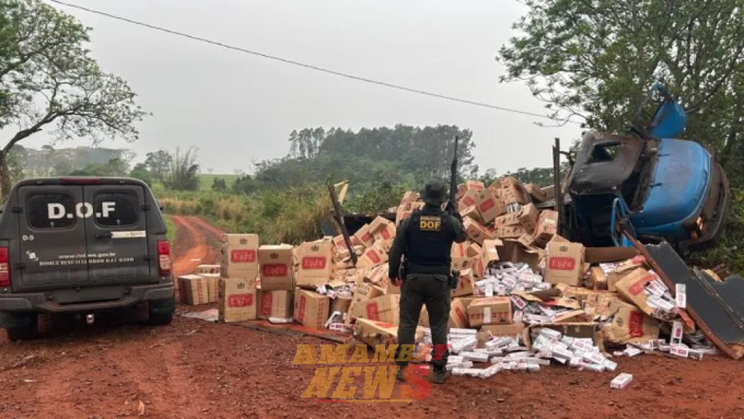 Camión con cigarrillo paraguayo de supuesto contrabando vuelca en Brasil