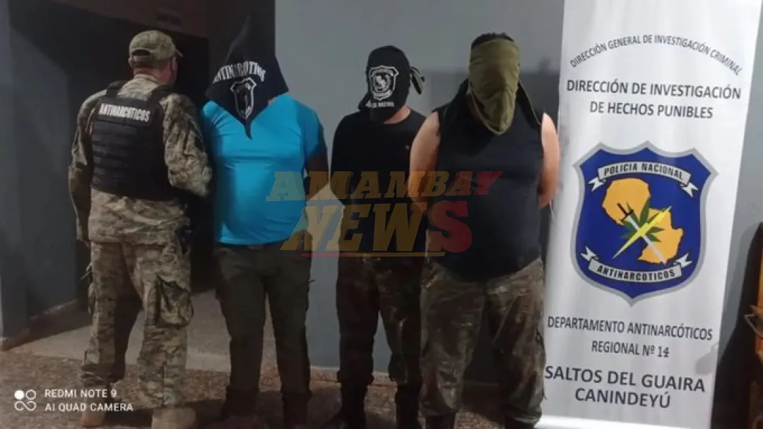 Operativo en Canindeyú: tres policías detenidos con gran cargamento de marihuana
