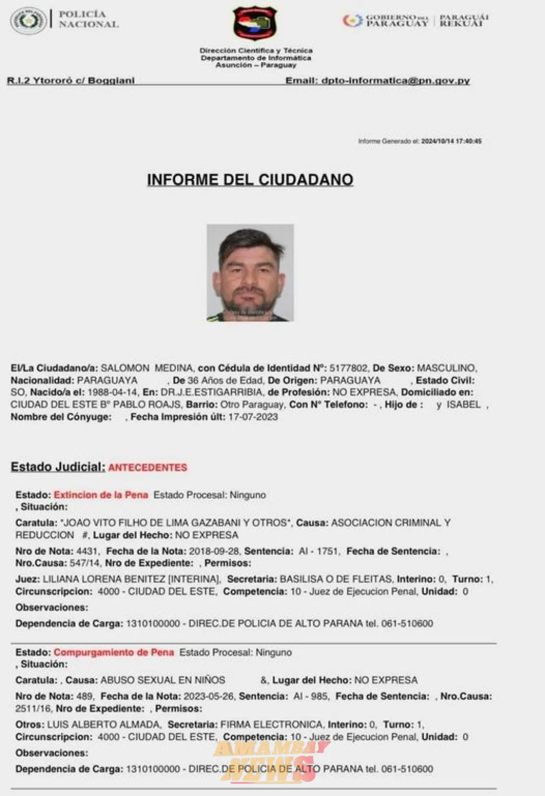 Protegido de intendente Ríos tiene antecedentes por abuso sexual en niños y asociación criminal