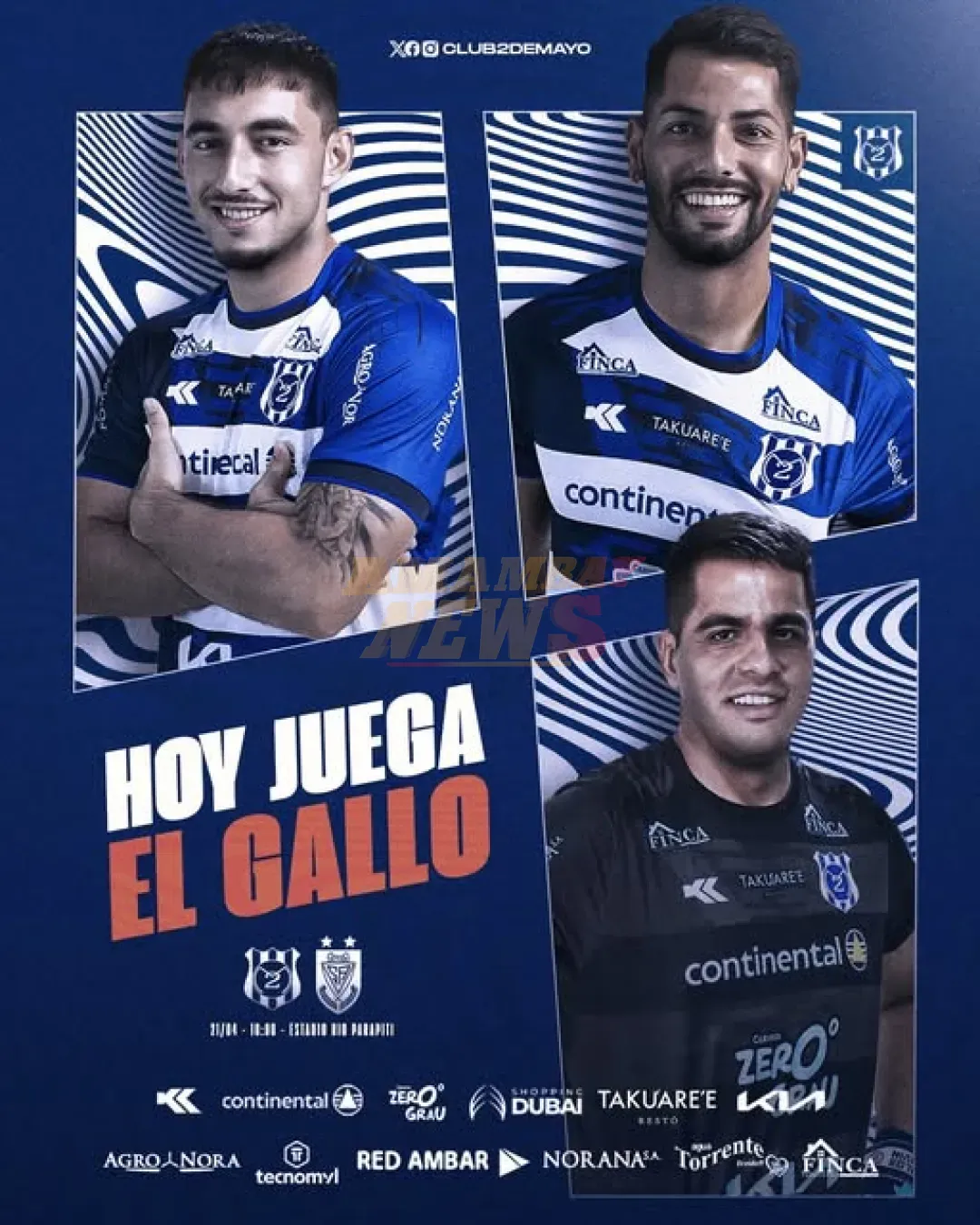 Sportivo 2 de Mayo recibe al Sportivo Ameliano, desde las 18:00 horas en el Parapiti