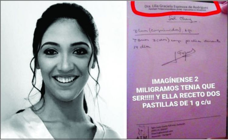 Fiscalía confirma existencia de dos recetas odontológicas en caso de joven fallecida