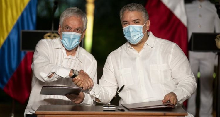 Piñera inició en Colombia gira sudamericana que incluirá a Paraguay