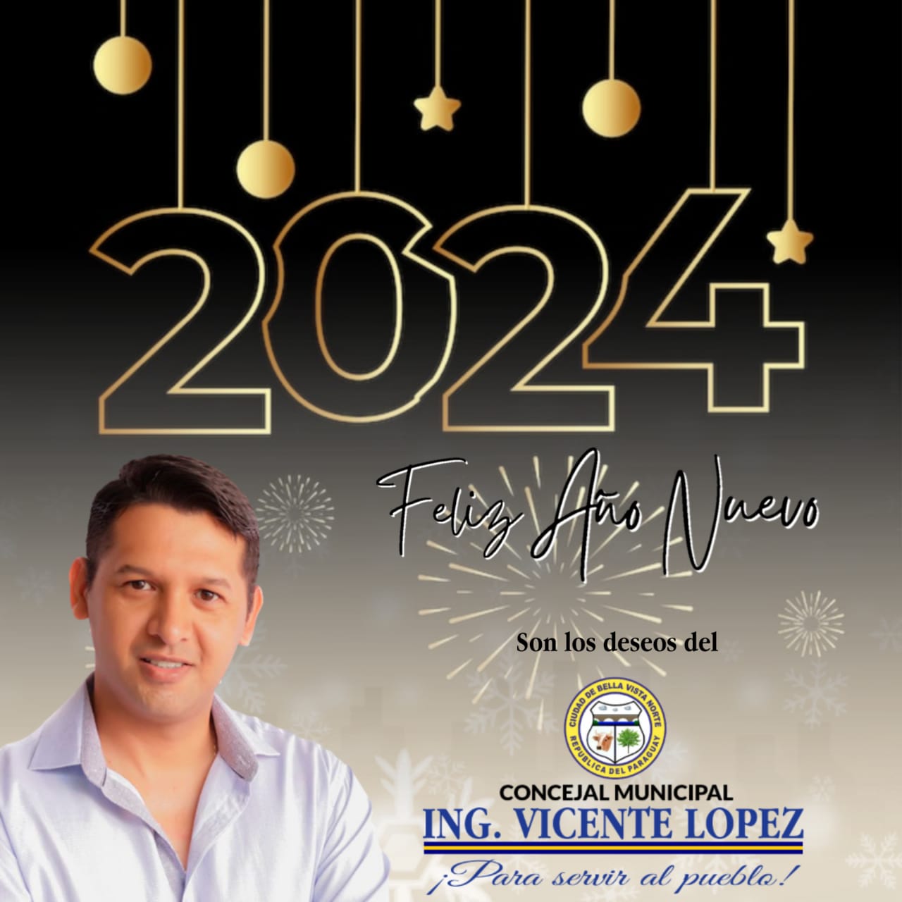 Concejal Vicente López: ¡Feliz Año Nuevo 2024! Deseo que este año te traiga todo lo que anhelas