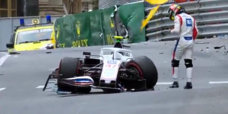 Mick Schumacher se accidentó, destrozó su auto y quedó fuera de la clasificación para el Gran Premio de Mónaco de la Fórmula 1