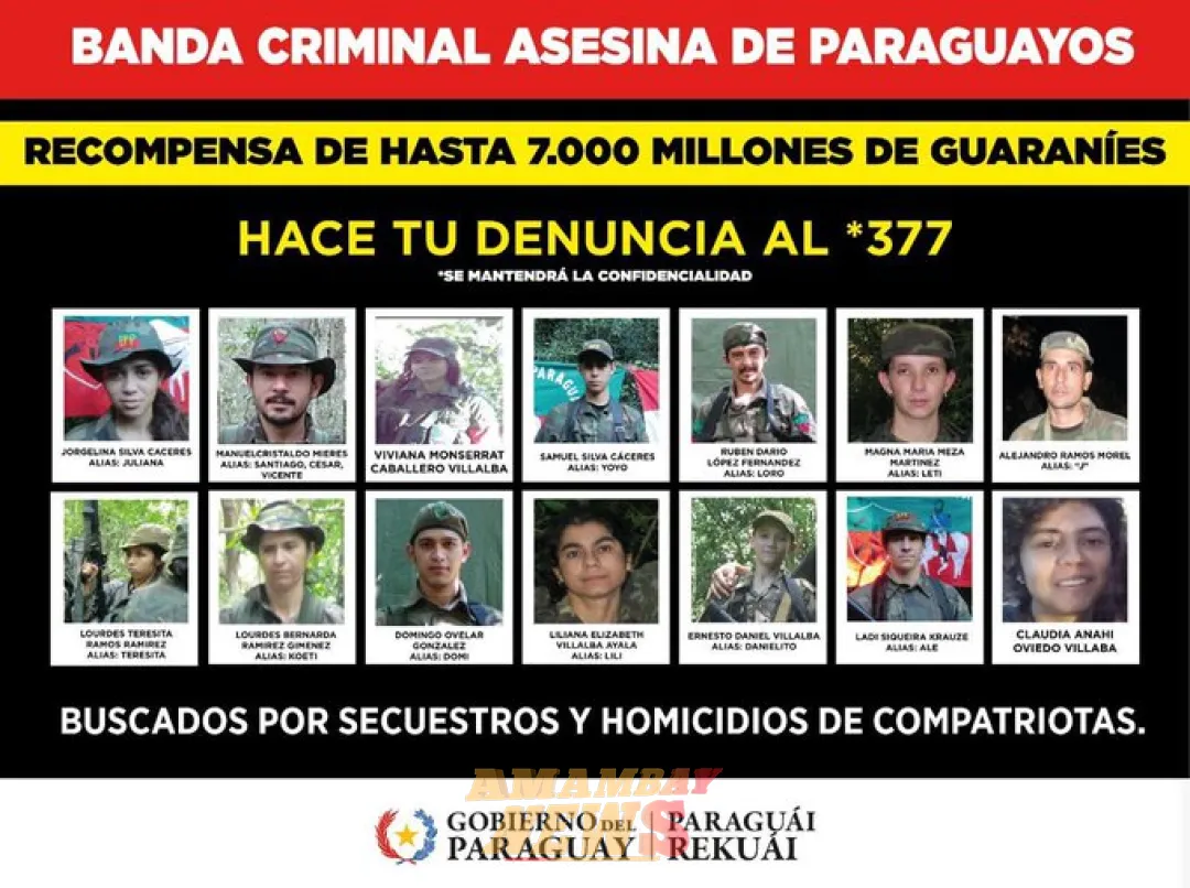 Gobierno ofrece G. 7.000 millones por información de secuestradores