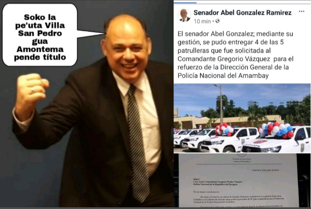 Senador Chiquito Vale, también dice ser gestor de la venida de patrulleras