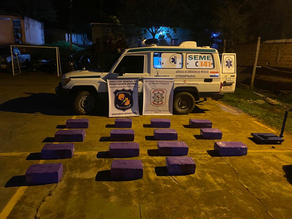 Hallan cargamento de marihuana en ambulancia del Ministerio de Salud