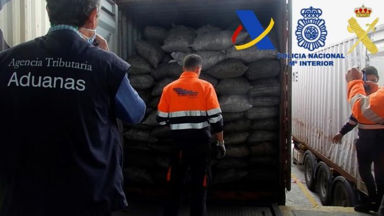 Caen en España más de dos toneladas de cocaína oculta en carbón procedentes de Paraguay