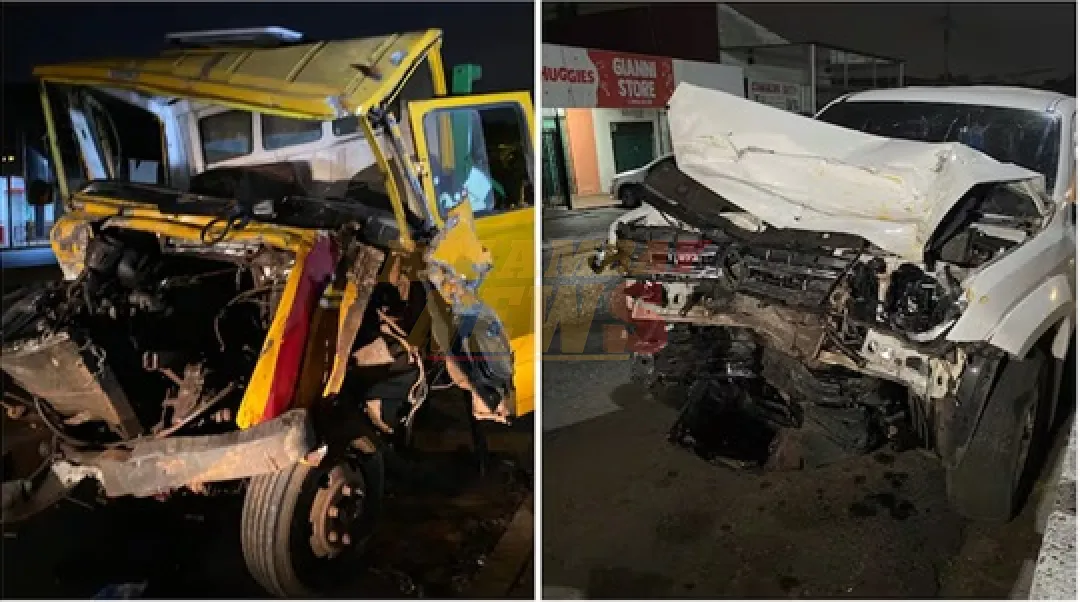 Choque frontal en Ñemby dejó dos conductores heridos