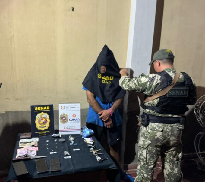 Senad captura a vendedor de drogas en Eusebio Ayala