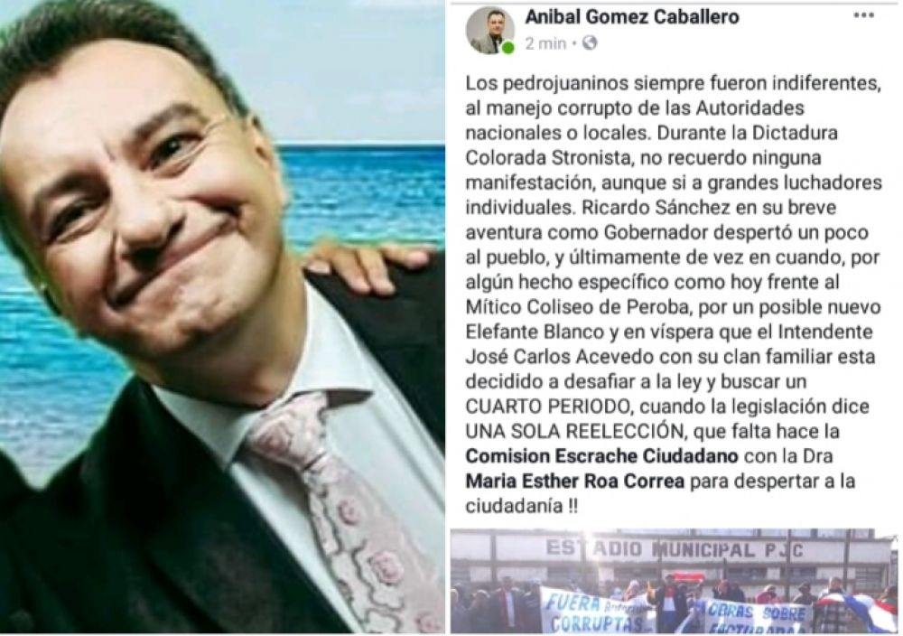 Responden a ataques de Anibal Gómez Caballero al intendente municipal