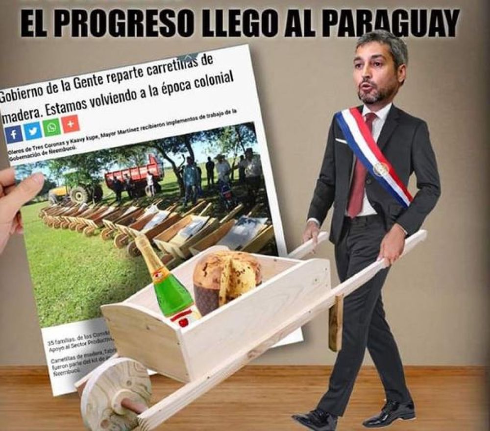 Llueven las críticas por la entrega de carretillas de madera en Ñeembucú