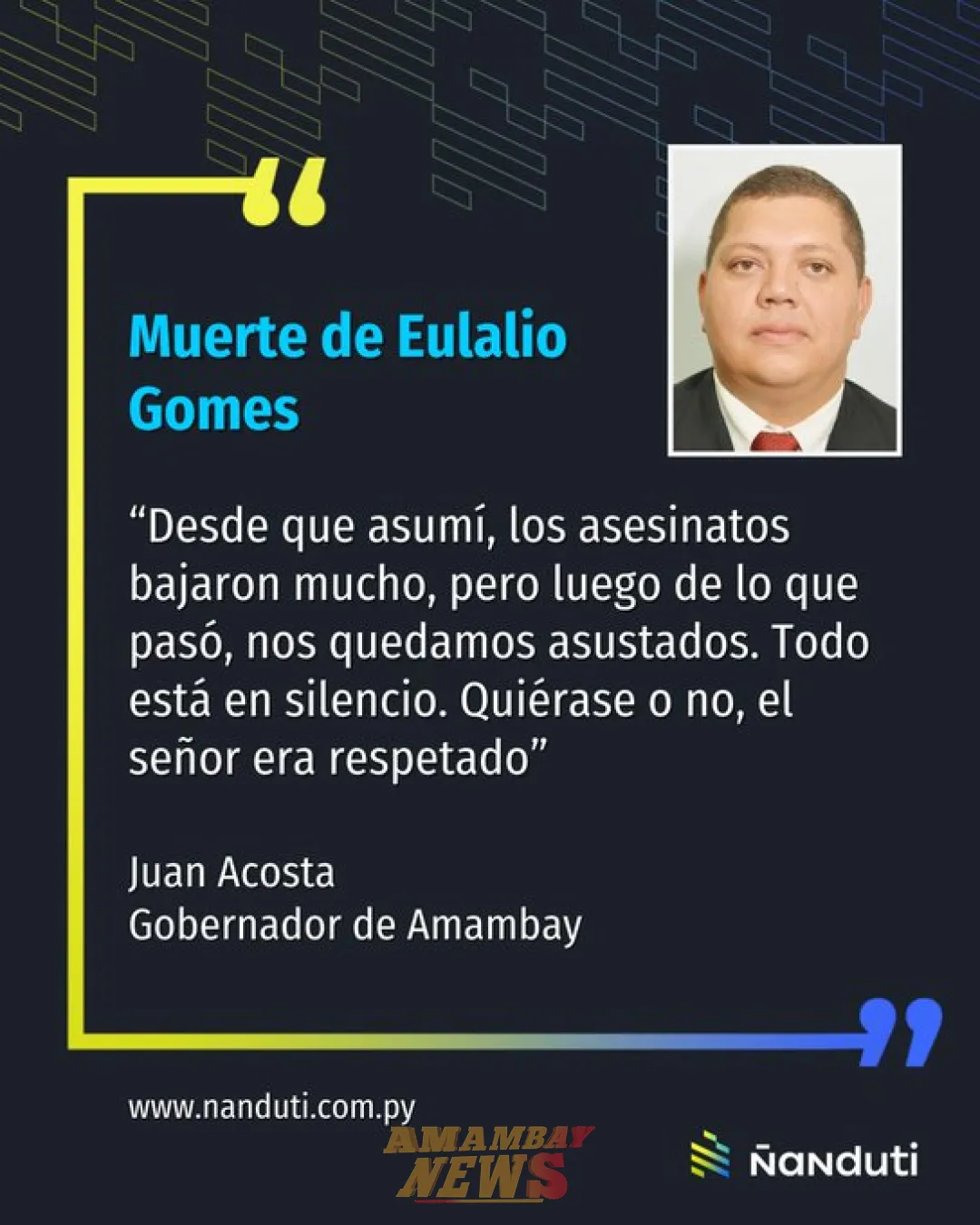 "Nos quedamos asustados" dice Juancho Acosta tras muerte de Lalo Gomes