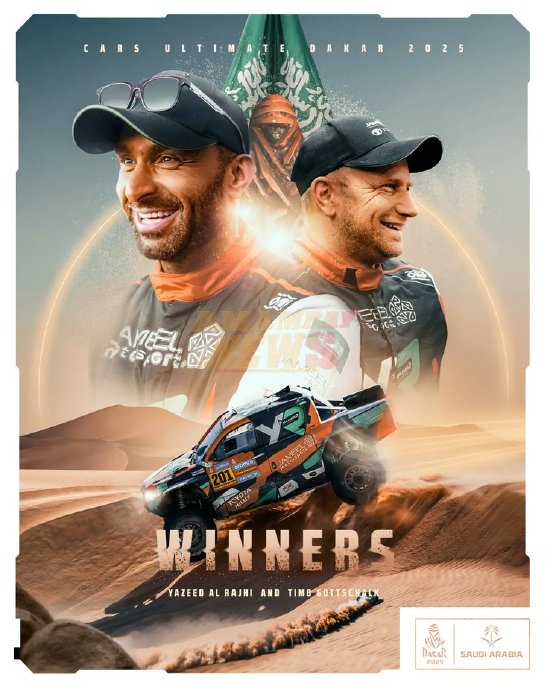 El saudita Yazeed al Rajhi gana el Rally Dakar en autos