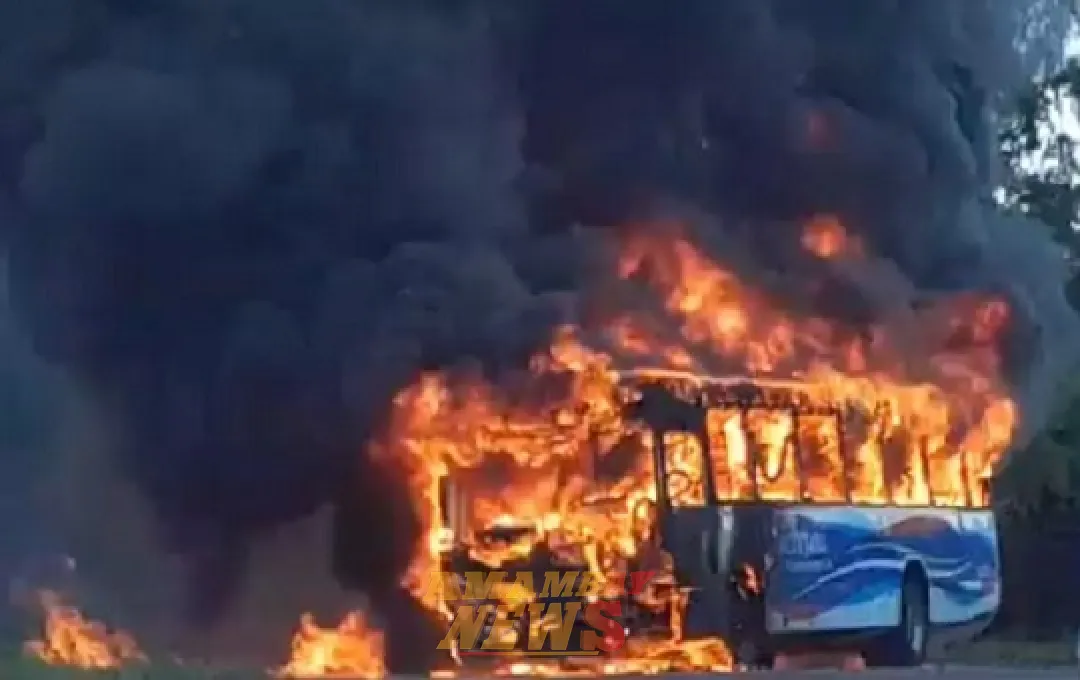 VIDEO: Colectivo de la línea 242 se incendia en la ruta Areguá-Ypacaraí