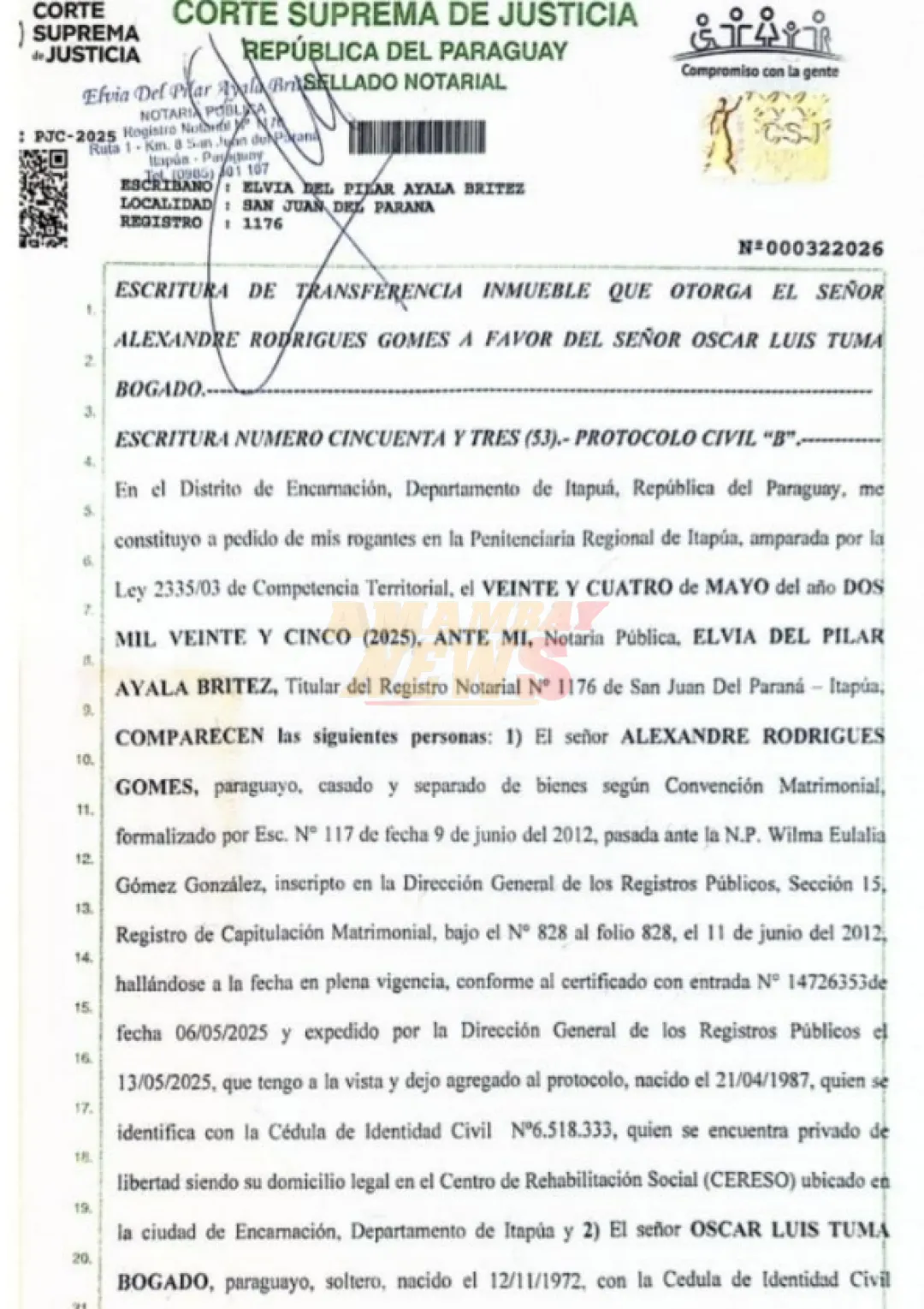 Escribana se constituyó en cárcel para las transferencias